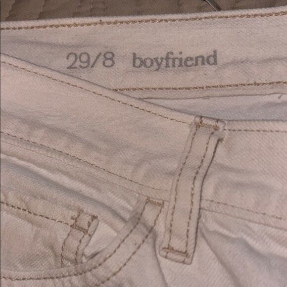 🌹LOFT WHITE CROPPED BOYFRIEND JEANS - Picture 2 of 7
